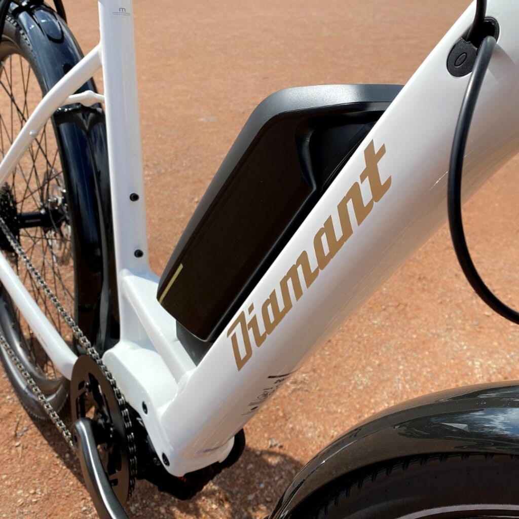 Nahaufnahme des Rahmens am Diamant Zing E-Bike.