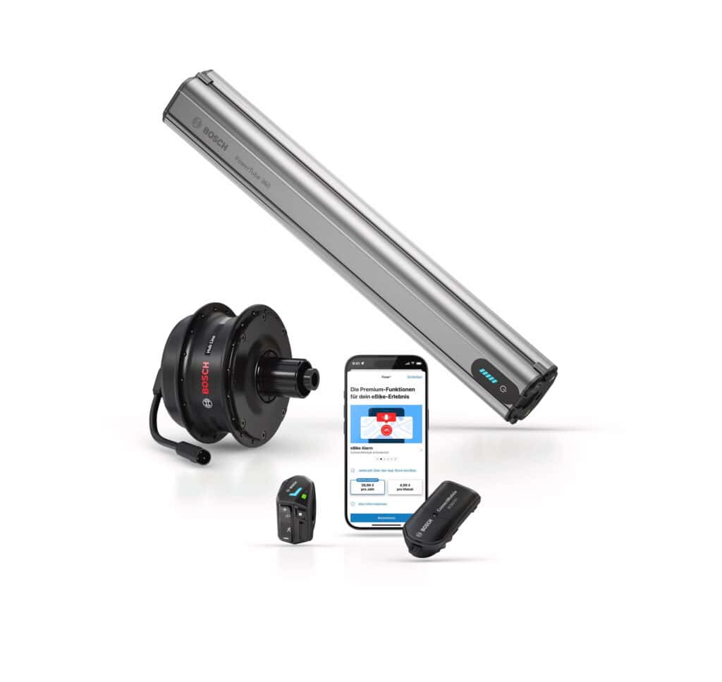 Übersicht der Komponenten des neuen Bosch Hub Line Mittelmotors