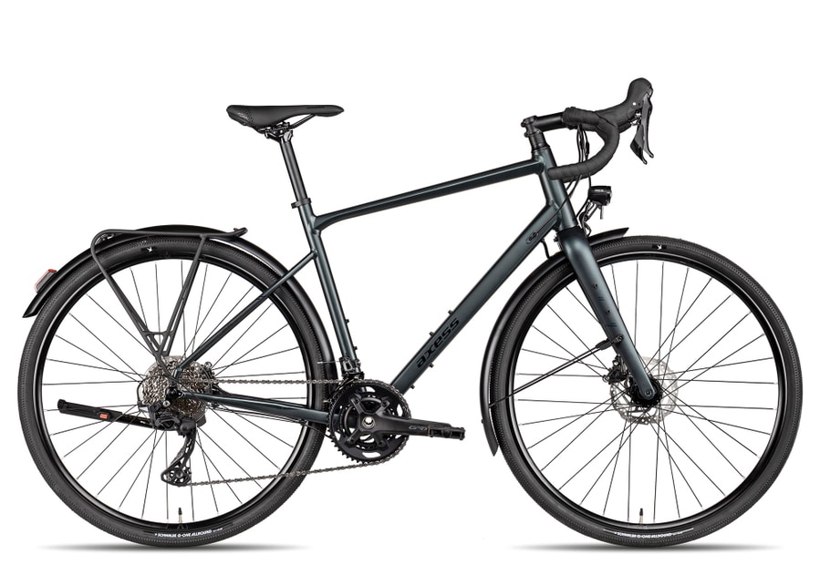 Gesamtansicht Seitenansicht des Axess CREED PRO EQ Gravelbikes mit Aluminium-Rahmen