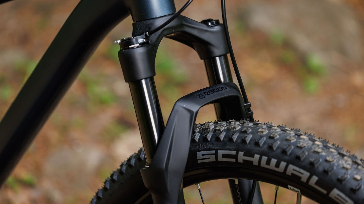 Cube Reaction 2027 Modelle Neuheiten im Vergleich Aluminium HPA SLX navyblack´n´black Detailbild Gabel